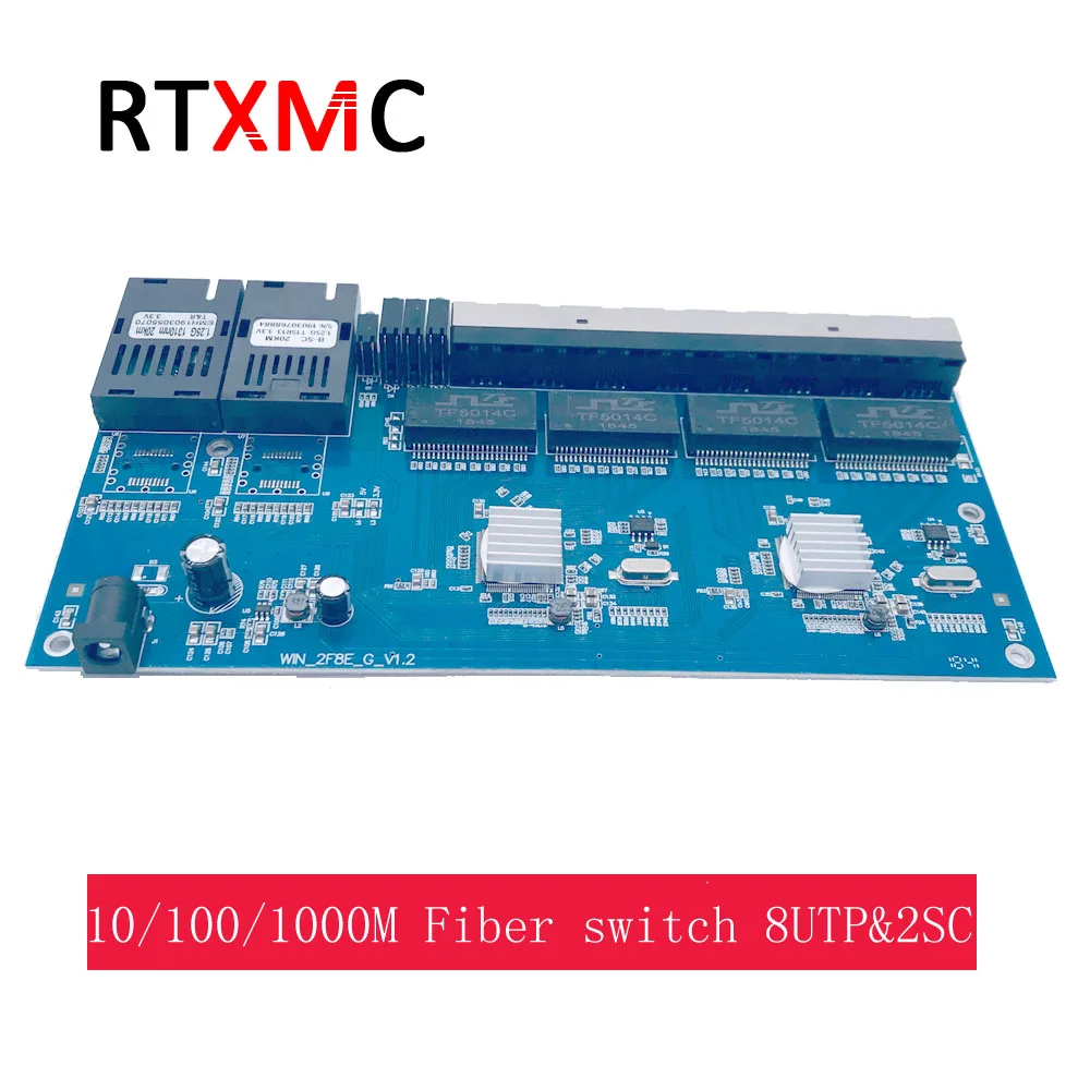 При создании PCBA 8UTP& 2SC 10/100/1000M Gigabit Ethernet-коммутатор Ethernet волоконно-оптический медиа конвертер одиночный режим 8* RJ45 UTP локальной сети) и 2* SC волокно