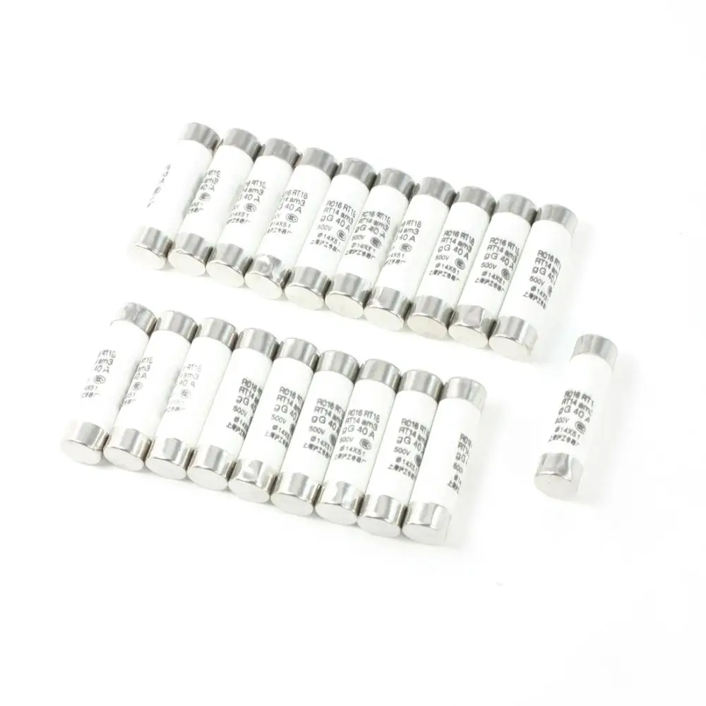 

20 Pcs 14mmx51mm Quick Fast Blow Ceramic Fuse Links 40A 500VAC RO16 RT18 RT14