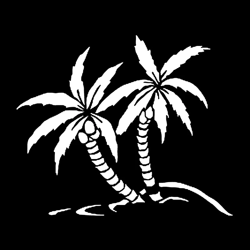 QYPF 17.8cm*14.5cm Simple And True Coconut Tree Newfashioned Vinyl Car Sticker Light Window Decal C18-0493 | Автомобили и
