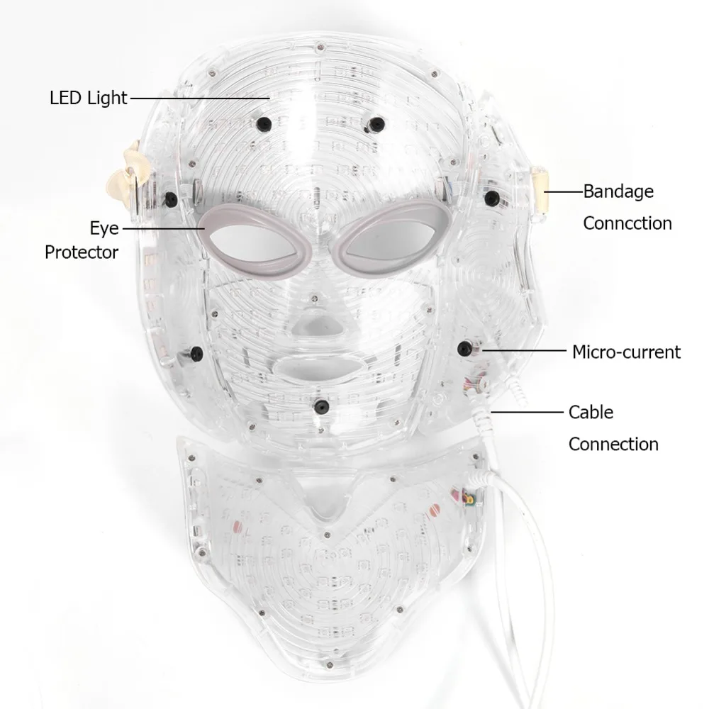 7 видов цветов Фотон терапия красоты электрическая светодиодная маска для лица