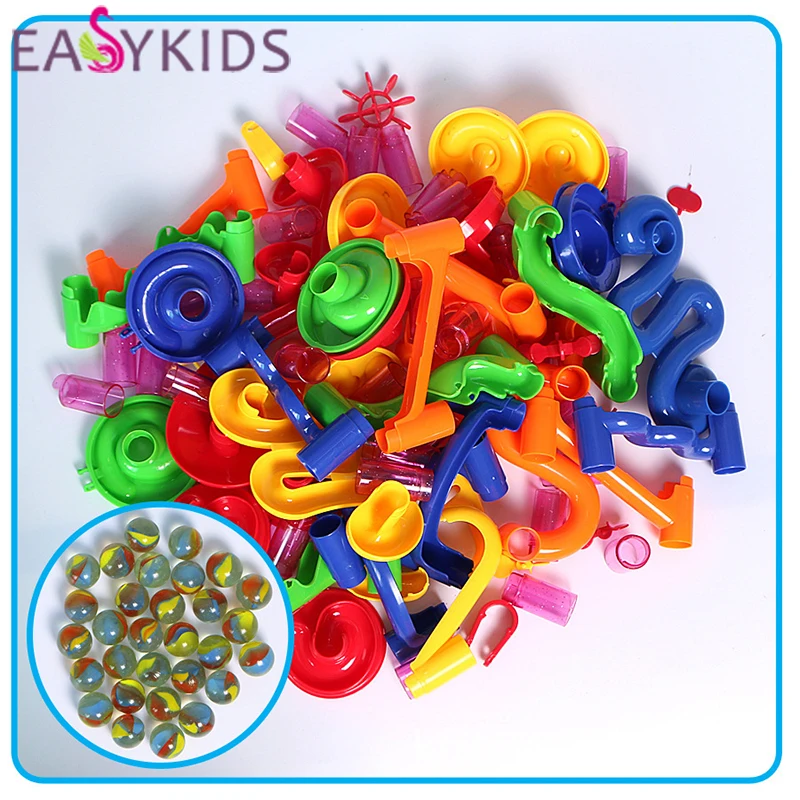 105 шт. DIY трубопроводная мраморная гонка бег лабиринт шары Тип трек Пазлы