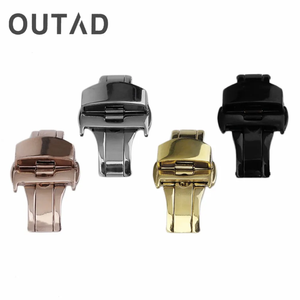 Черная прочная двойная Складная Бабочка Пряжка из нержавеющей стали ремешок для