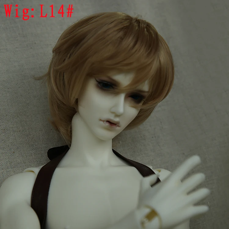 Парик для куклы BJD 1/3 высокотемпературные короткие вьющиеся волосы коричневый