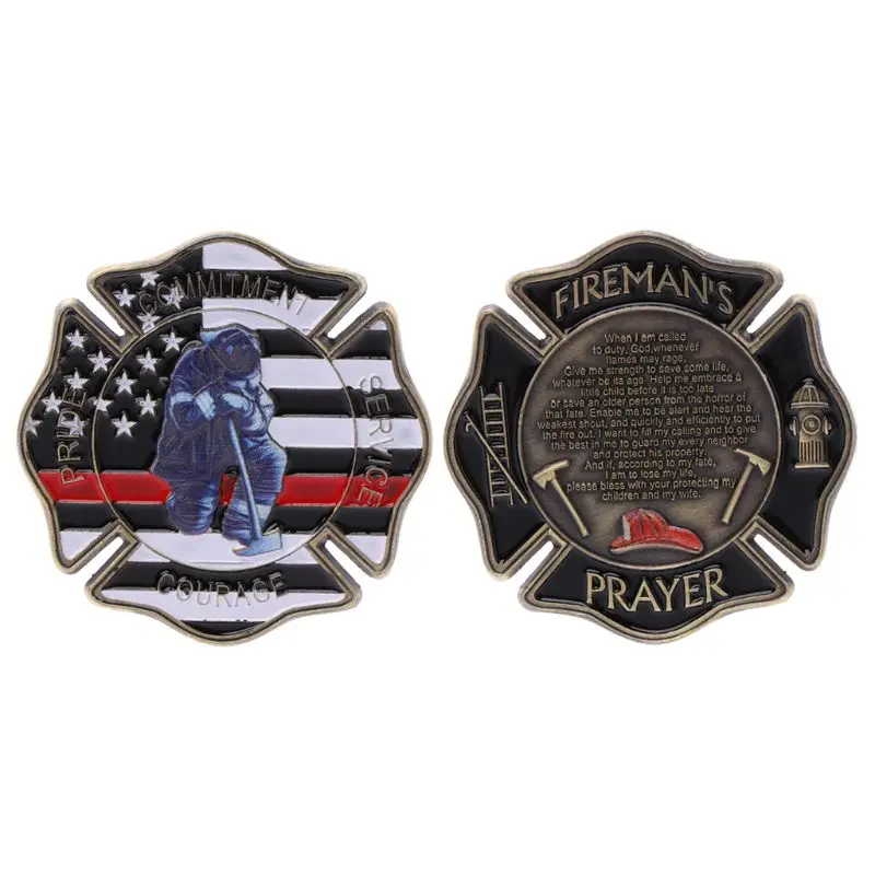 615- 3pcs 1 шт. пожарный Памятная коллекция монет сувенирные монеты подарки сплав художественные талисманы украшения для дома - Цвет: 615- 3pcs