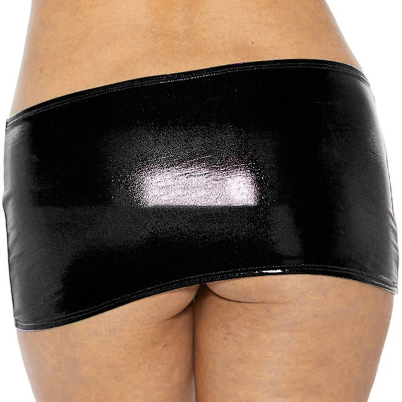 Женская юбка модная сексуальная летняя вечерняя искусственная кожа Блестящий