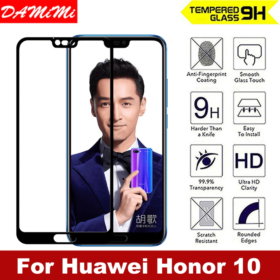Закаленное Стекло для huawei Honor 10 закаленное Полный-чехол prime Защита экрана Honor10
