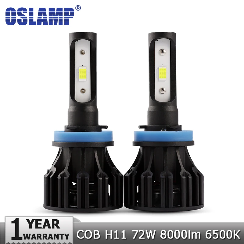 Oslamp H11 Светодиодный автомобильный головной светильник лампы COB 72 Вт 8000lm авто