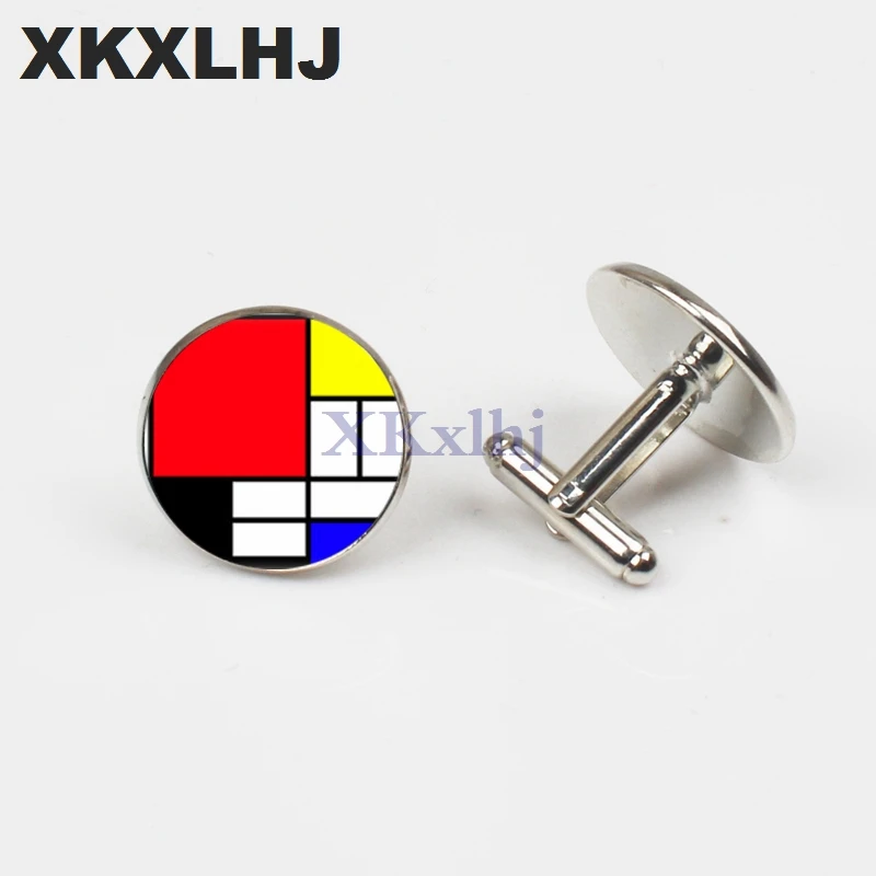 XKXLHJ 2018 Новые квадратные запонки Mondrian Запонки с фотографией Высокое качество