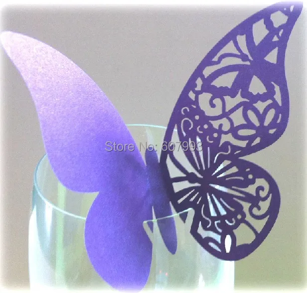 Вырезанные лазером бабочки место карты Свадьба Рождественская вечеринка чаши