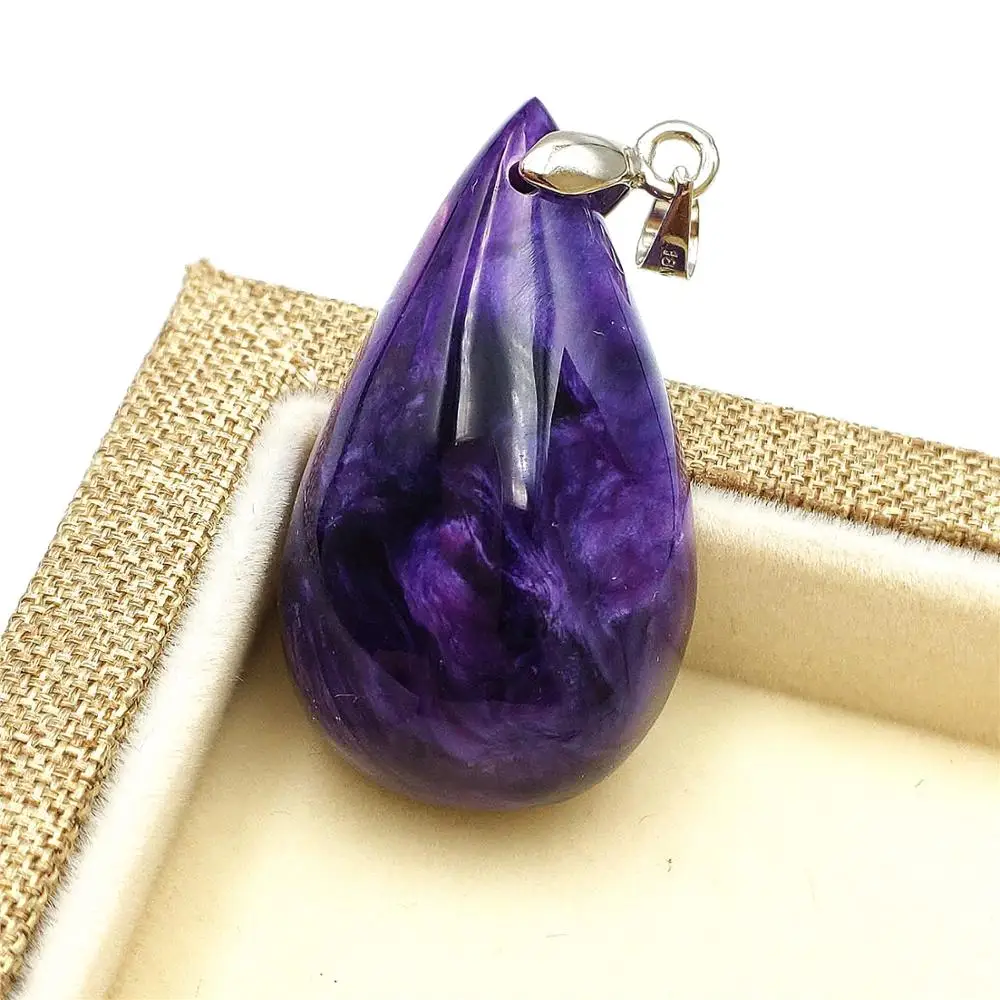 Новинка натуральный фиолетовый драгоценный камень Charoite женский и мужской кулон