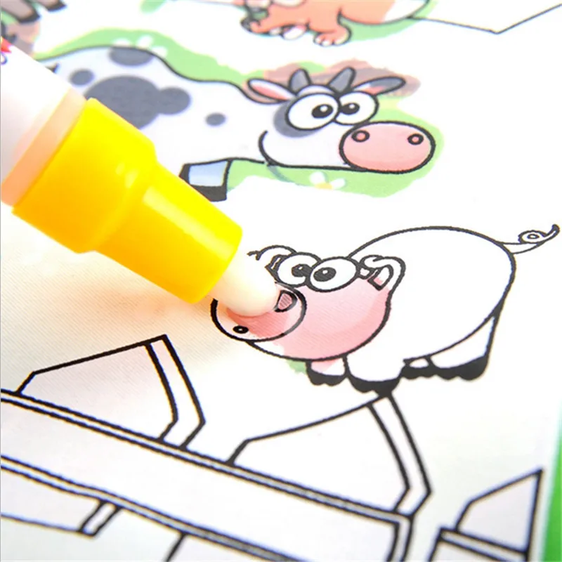 

3 Colors Magic Water Drawing Book Coloring Book Doodle With Magic Pen Painting Board For Children Education Drawing Toy