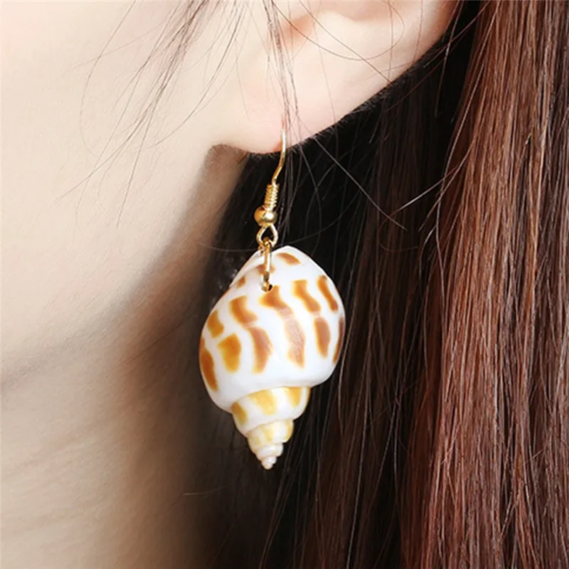 PINKSEE Bohemian Exquisite Drop Earrings Fashion Natural Conch Beach Shell Pendant Dangle Earring Ethnic Ear Piercing Jewelry | Украшения и