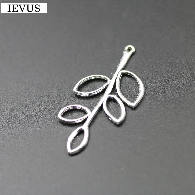 

2021 popular 12 Pieces/Lot 19mm*37mm Antique Silver Plated Leaf Charms Branch Pendants DIY Handmade Crafts For Jewelry Making