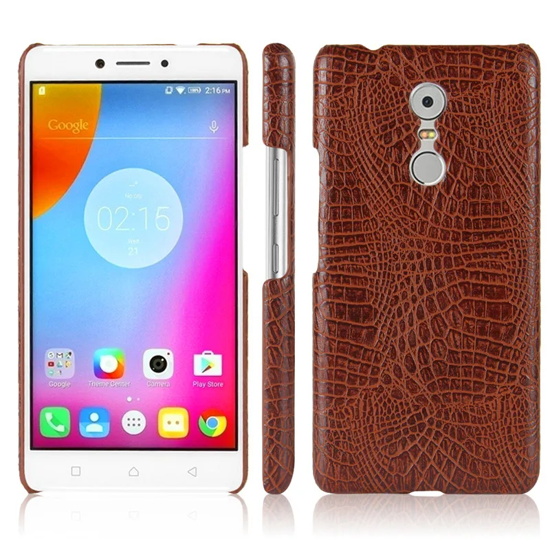 Чехол для Lenovo K6 Note Жесткий из поликарбоната с крокодиловым узором + задняя крышка