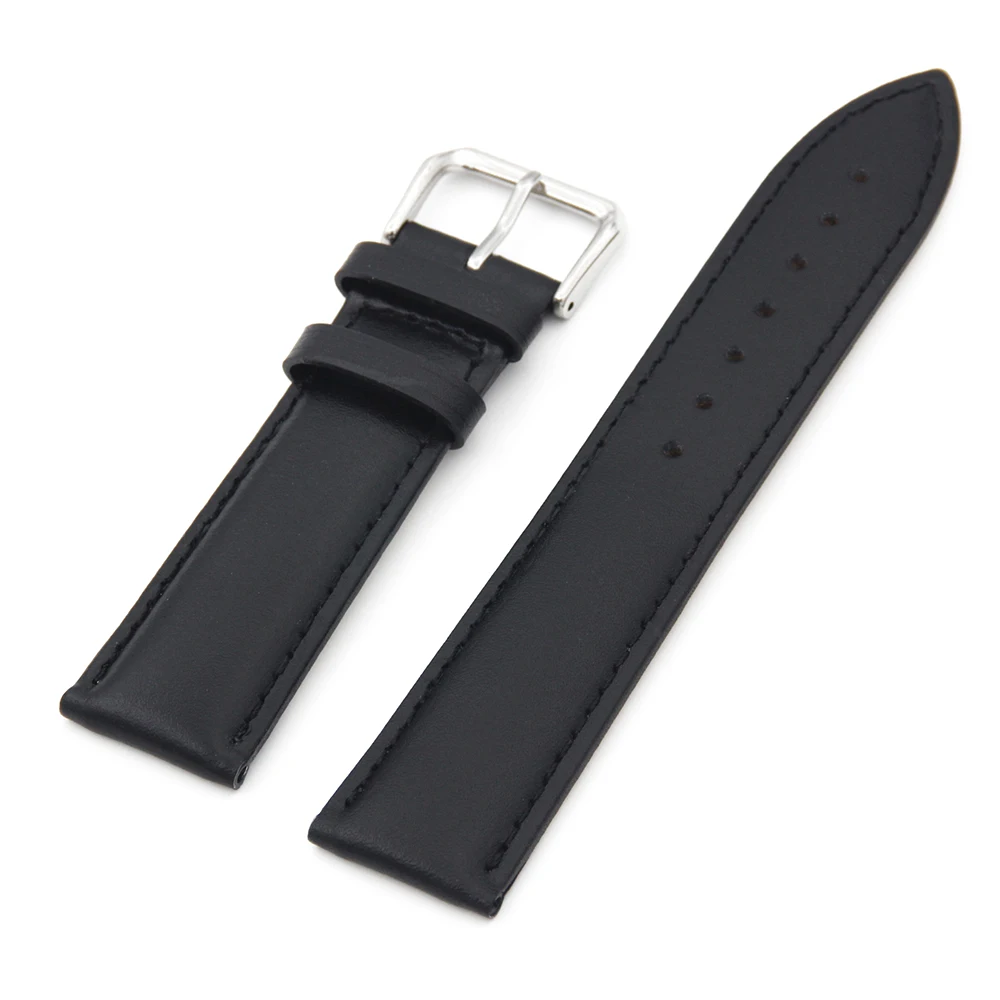 Genuine Leather Watch Band 18mm for Huawei Watch / Fit Honor S1 Stainless Steel Pin Clasp Strap Wrist Loop Belt Bracelet Black