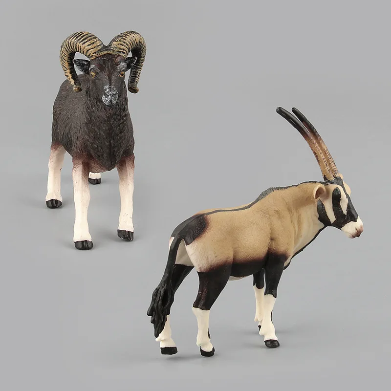 

African Wildlife Antelope Model Simulation Animal Lmodel Toys Buffalo Horns Model Toys Kids Educational Toy for Children Gift