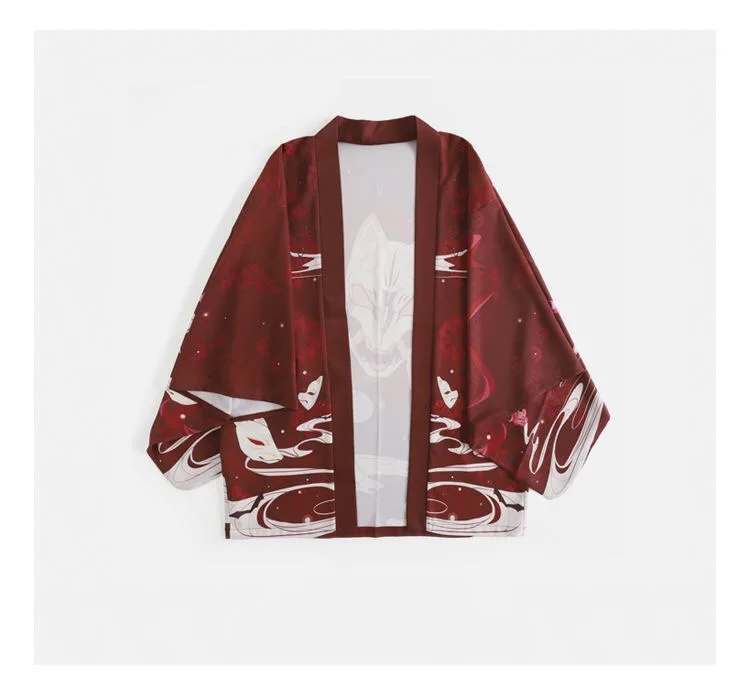 Новое традиционное японское кимоно Yukata Женская Повседневная рубашка с принтом аниме одежда кимоно в традиционном стиле Мужская Уличная одежда