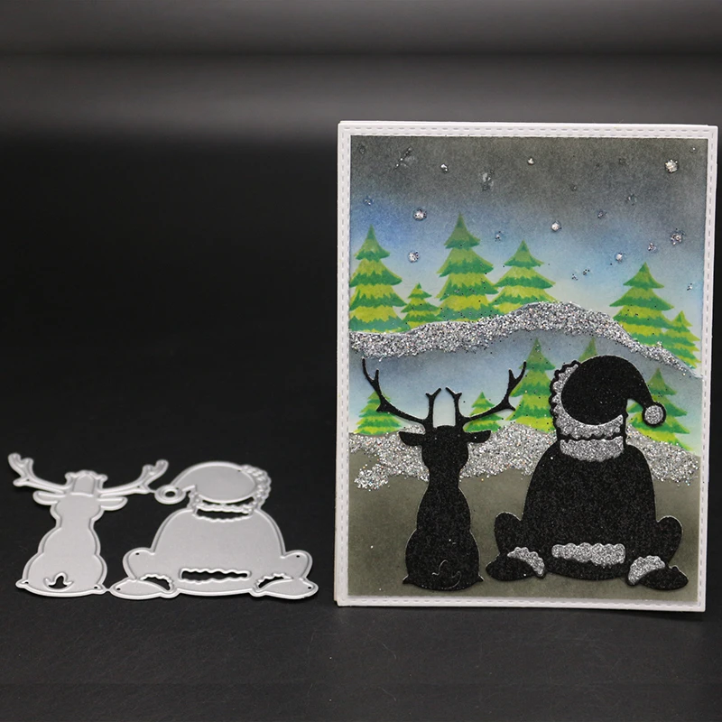 

AZSG Santa Claus reindeer Cutting Dies For DIY Scrapbooking Die Decoretive Embossing Stencial DIY Decoative Cards Die Cutter