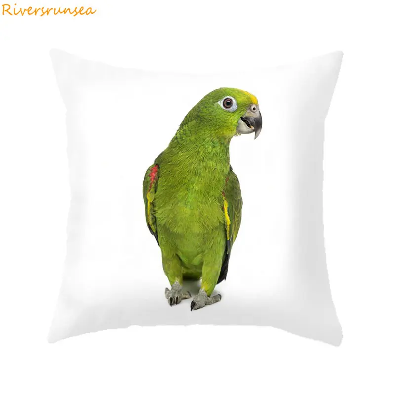 Customized Style Parrot sofaDecorative Cushion cover Colore feather Macaw Monk parrot Sun Budgerigar Houseware Printing Pillows | Дом и сад