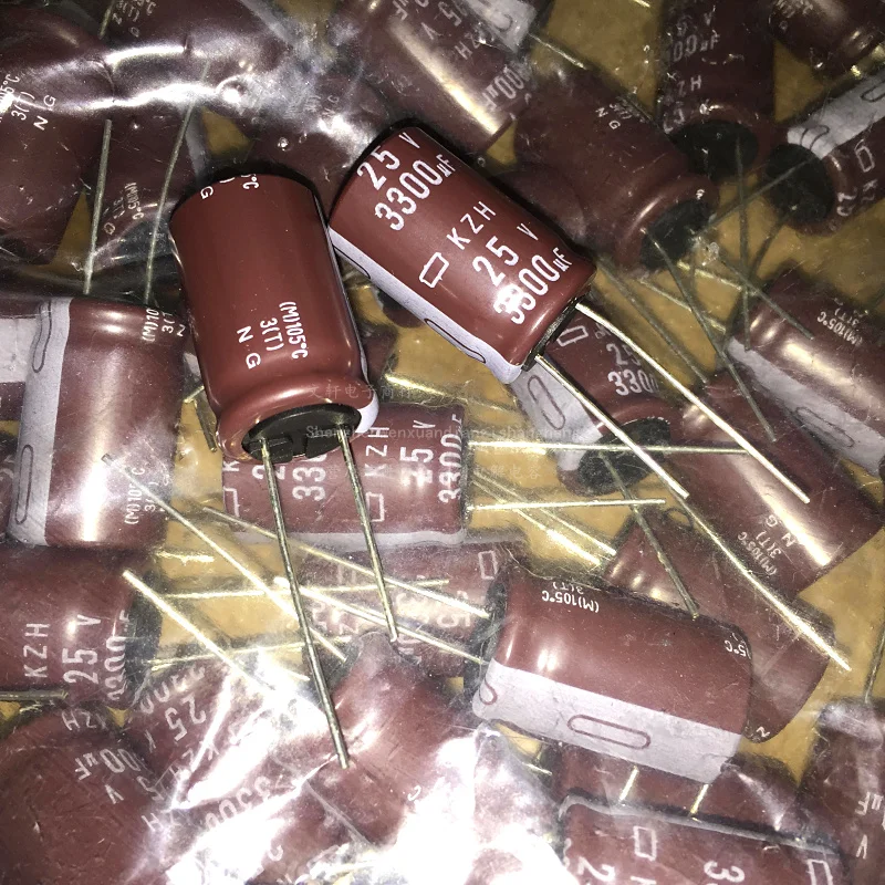 

Original 50 pcs/lot 25v 3300uf 16*25mm 3300uf 25v KZH electrolytic kapasitor baru ic ...