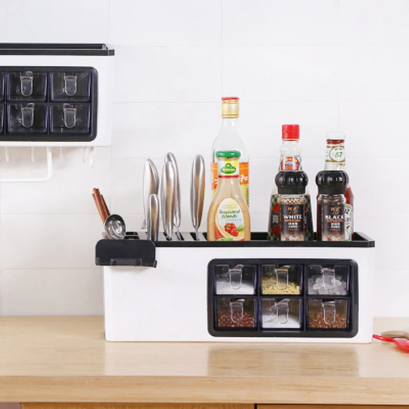 Стойка для специй приправа ящик хранения стойка столовых приборов с крюком
