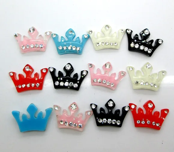 20 шт Случайные Смешанные смолы корона украшения кабошоны для скрапбукинга