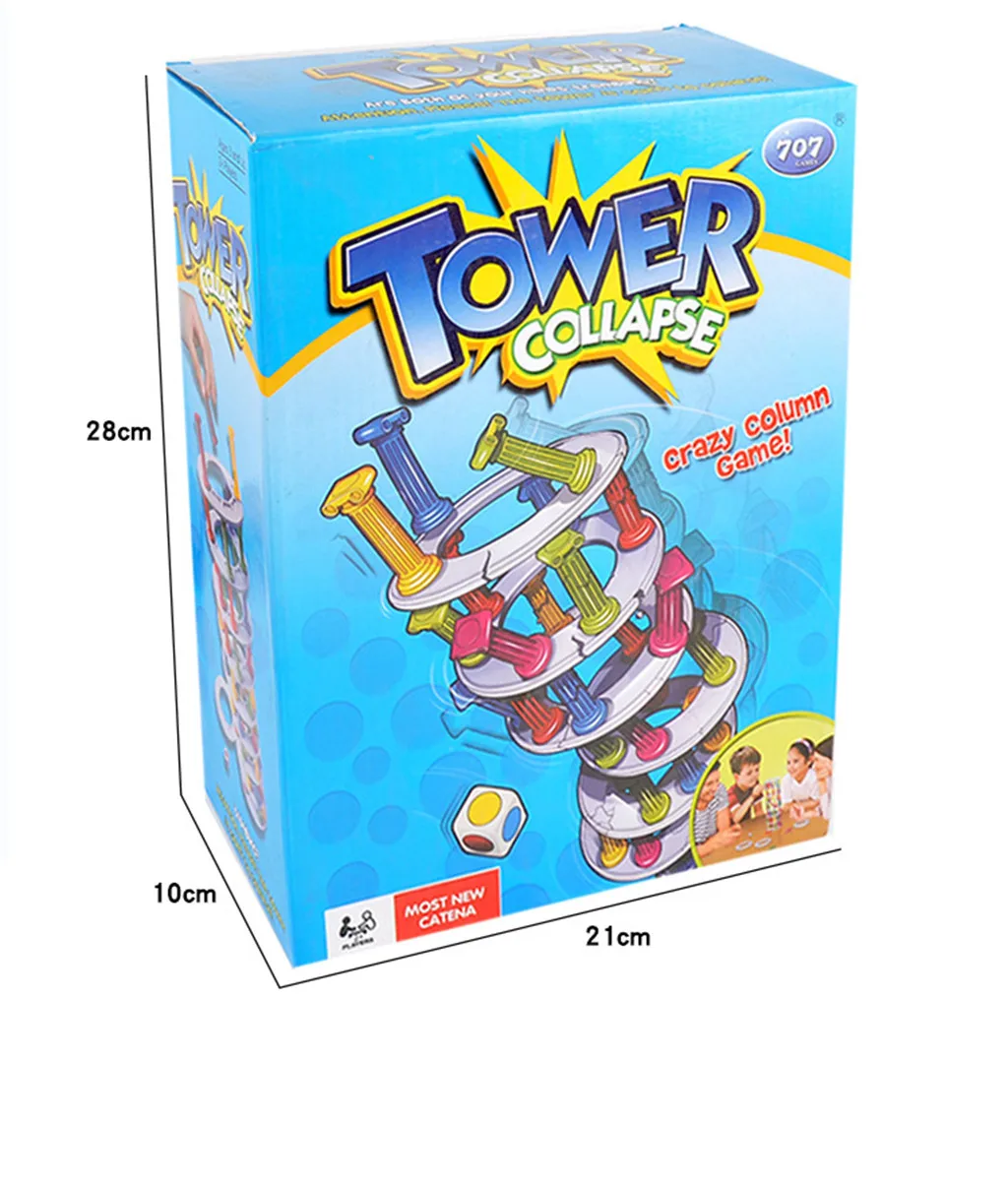 

2019 Tops Quality Board Game Wobbly Tower Collapse Game Stacking Column Blocks Board Games for Kids Dropshipping juguete YE23
