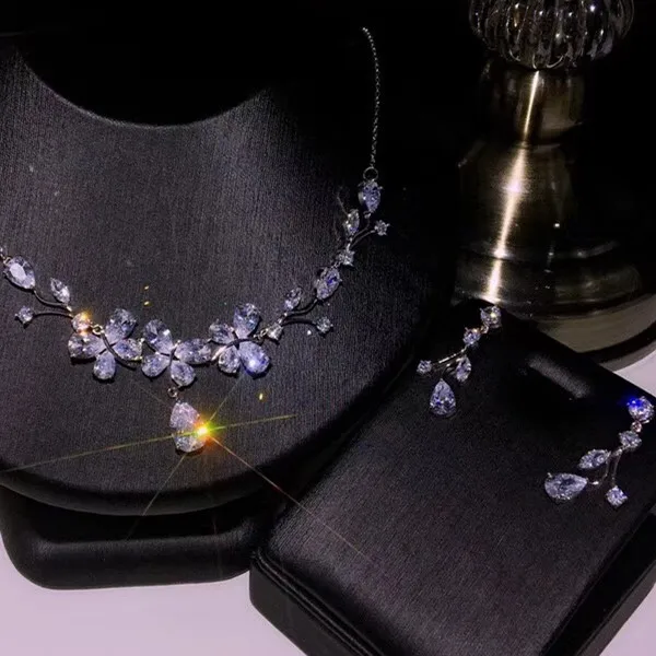 Модные дизайнерские Медь Jewelry 3A кубического циркония праздничный комплект |