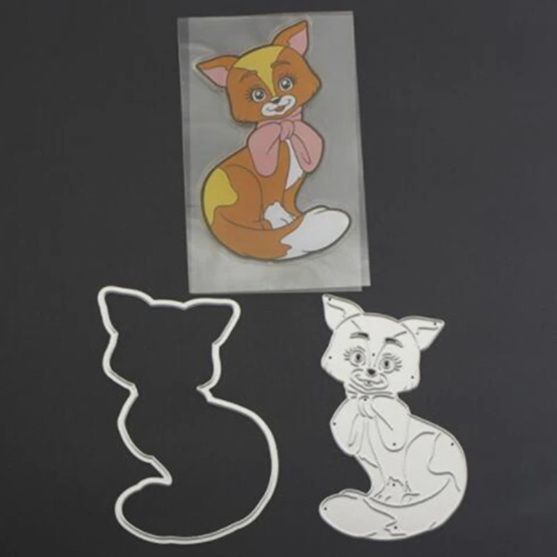 

SCD465 Fox Metal Cutting Dies For Scrapbooking Stencils DIY Album Cards Decoration Embossing Folder Craft Die Cuts Clear Stamps