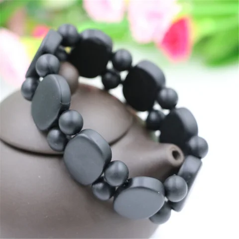 Высокое качество Черный синбин Бианки камень резной каменный браслеты из