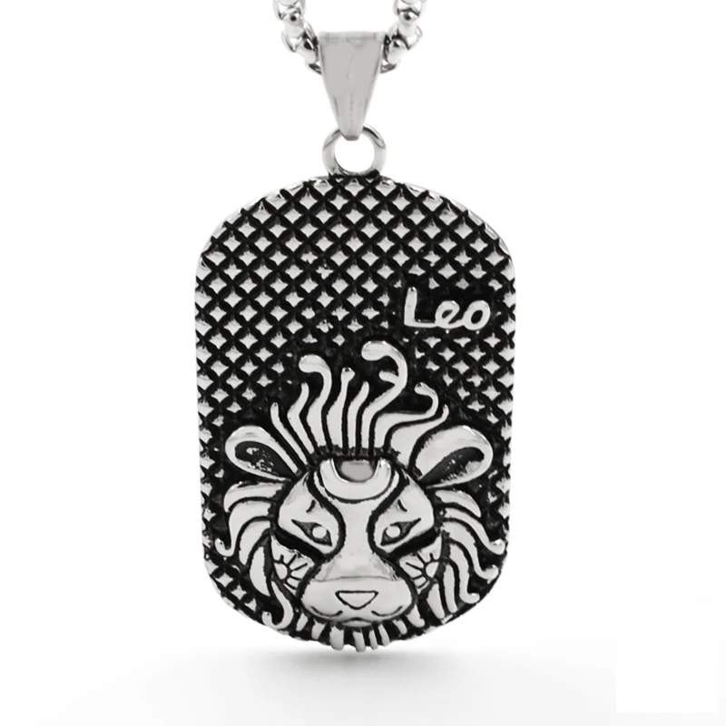 Подвески в стиле панк с 12 созвездиями для мужчин ожерелье из нержавеющей стали