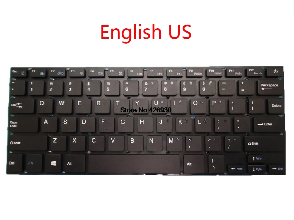 English US Ноутбук RU США BR AR Клавиатура для Irbis NB14 NB41 NB42 NB43 NB44 NB45 NB46 NB48 NB50 NB51 NB52 NB60 NB61 России английский - Цвет: English US