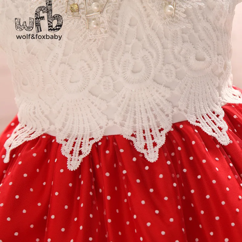 Розничная продажа От 0 до 2 лет платье принцессы с короткими рукавами и кружевной