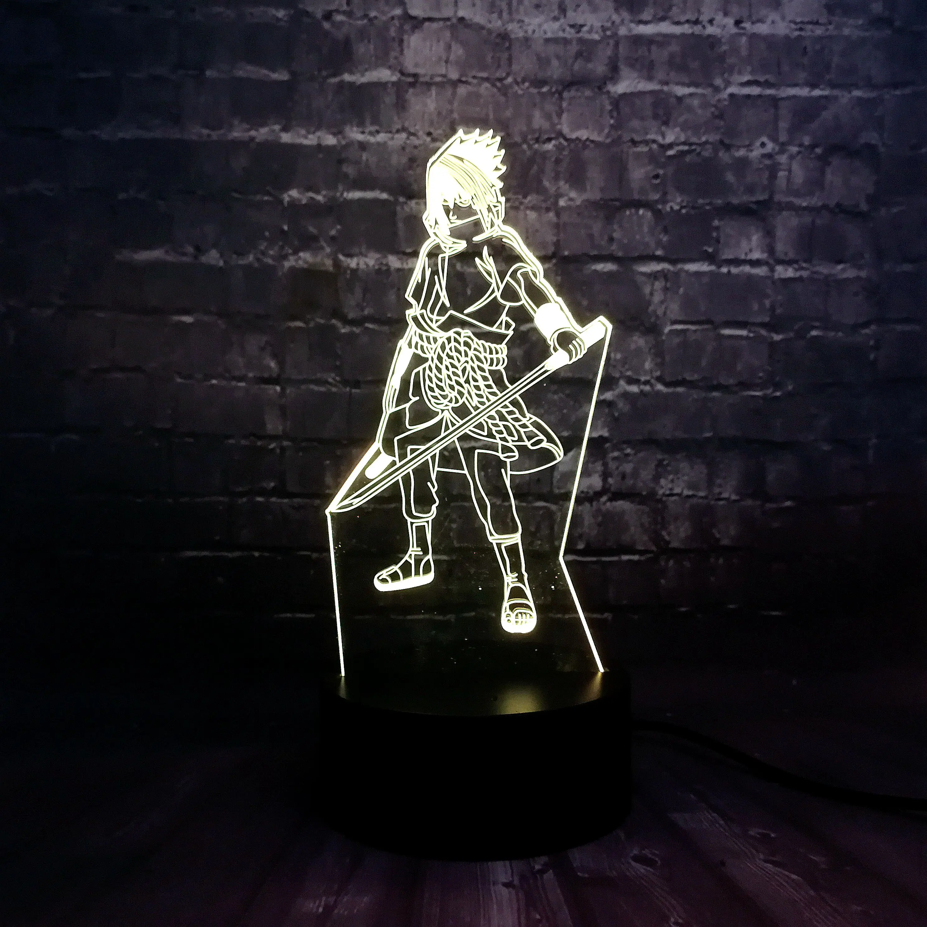 Прямая поставка 3D японский аниме мультфильм Узумаки Наруто серия Луффи светодиодный 7 цветов Изменение мини USB Лава ночной Светильник настроение игрушка в подарок