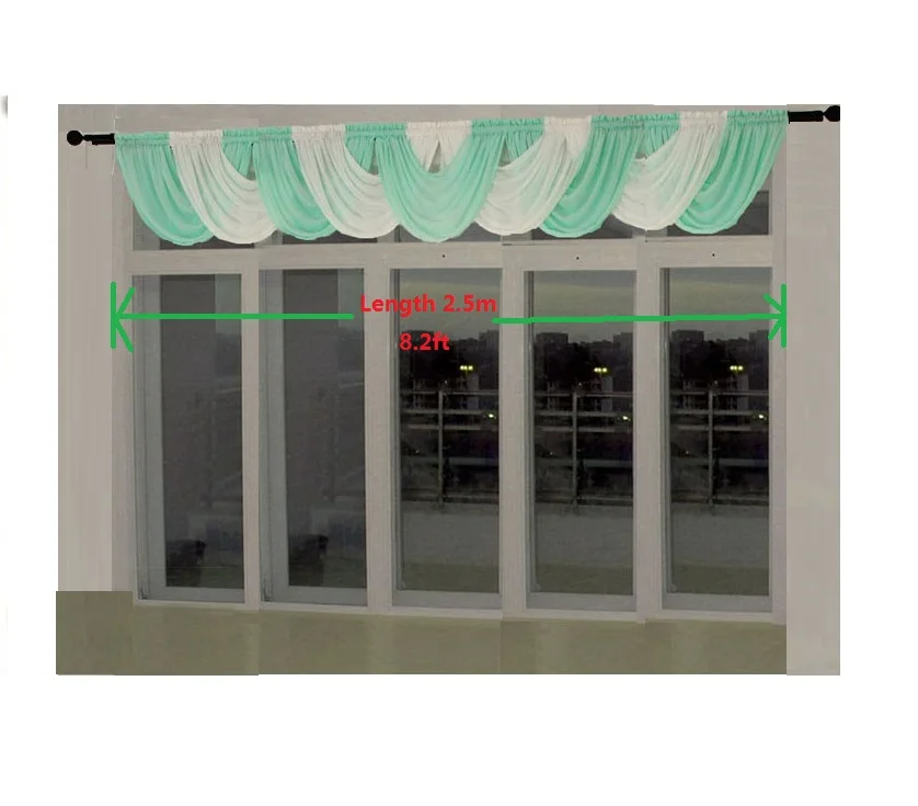 swags 250cm Шторы для гостиной современные отвесные кухонные шторы роскошный Тюль с драпировкой панель и водопад ламбрекен маркизет обработка окна - Цвет: swags 250cm