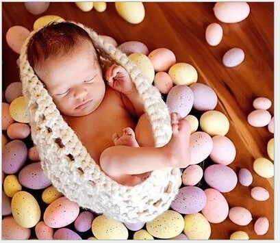 Baby Bowl Cocoon Photography Props Handmade Newborn Knitted Hat Pod Sleeping Bag Crochet Toddler Costume Outfit 35 | Детская одежда и