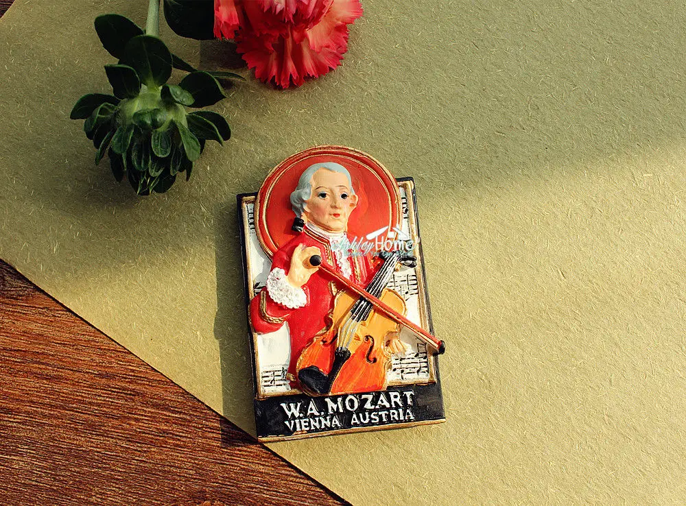 Туристический сувенир W.A Mozart Vienna Австрия 3D магнит на холодильник из смолы идея