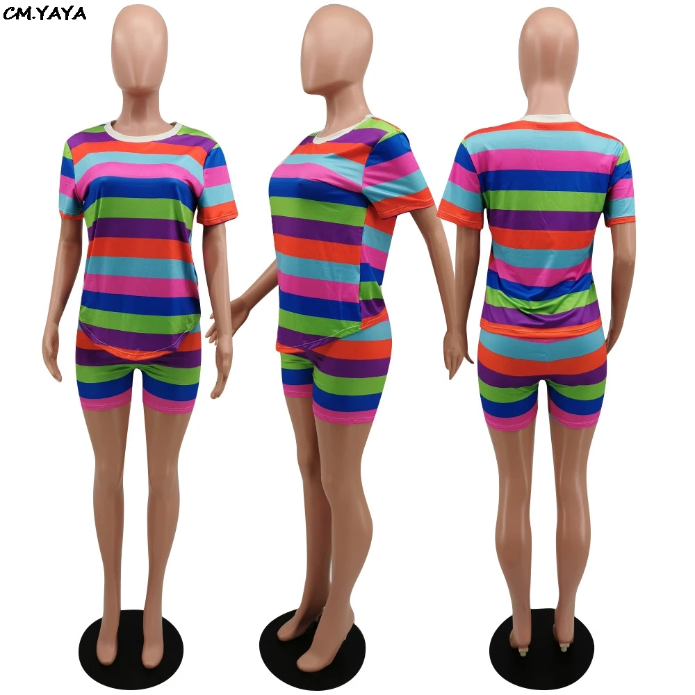 Женский летний костюм из двух предметов футболка с круглым вырезом и шорты