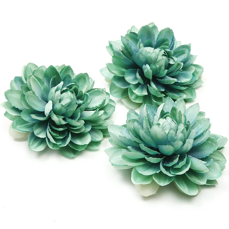 Tiffany Blue 1 шт., новинка, высокое качество, шелк, Георгин, искусственный цветок, голова для свадебной вечеринки, украшение, сделай сам, цветок, настенная брошь для головного убора - Цвет: Tiffany Blue