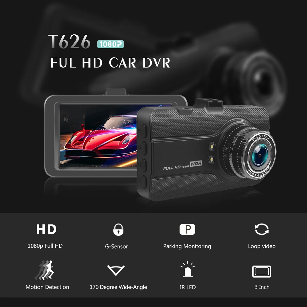Видеорегистратор автомобильный 100% дюйма full hd 1080P|Видеорегистраторы| |