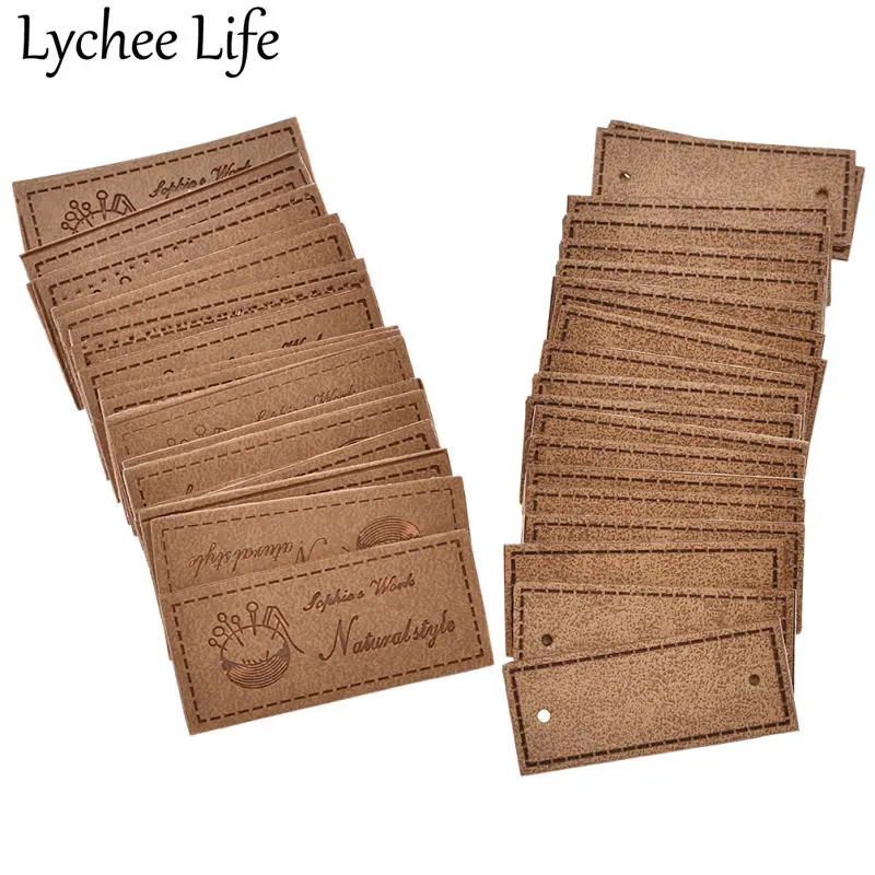 Lychee Life 20 шт. этикетки из искусственной кожи с буквенным принтом аксессуары для
