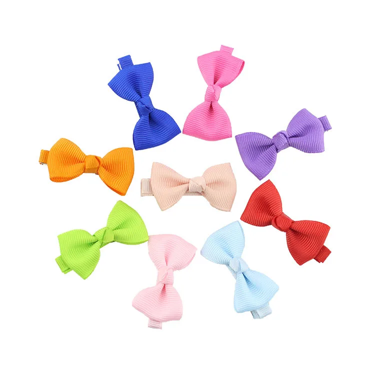 

10Pcs New Baby Flower Bows headband Fashion Candy Barrettes Kids Bowknots Solid Ribbon Hair Clip Bows Girls Women Hairpins