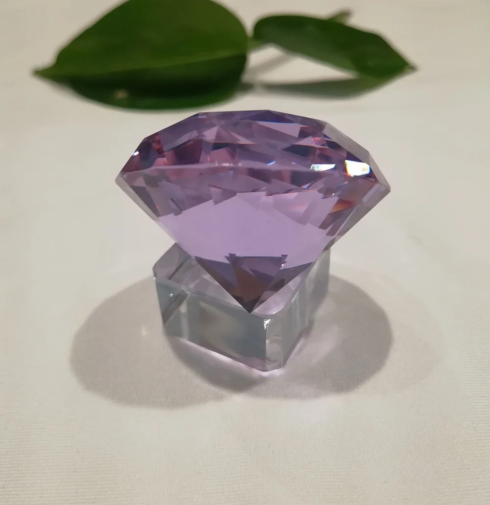 LACALOVE 3PCS/Lot 40mm K9 Purple Crystal Paperweight Diamond Jewel Crafts For Birthday Party Wedding And Home Decor Gifts | Дом и сад