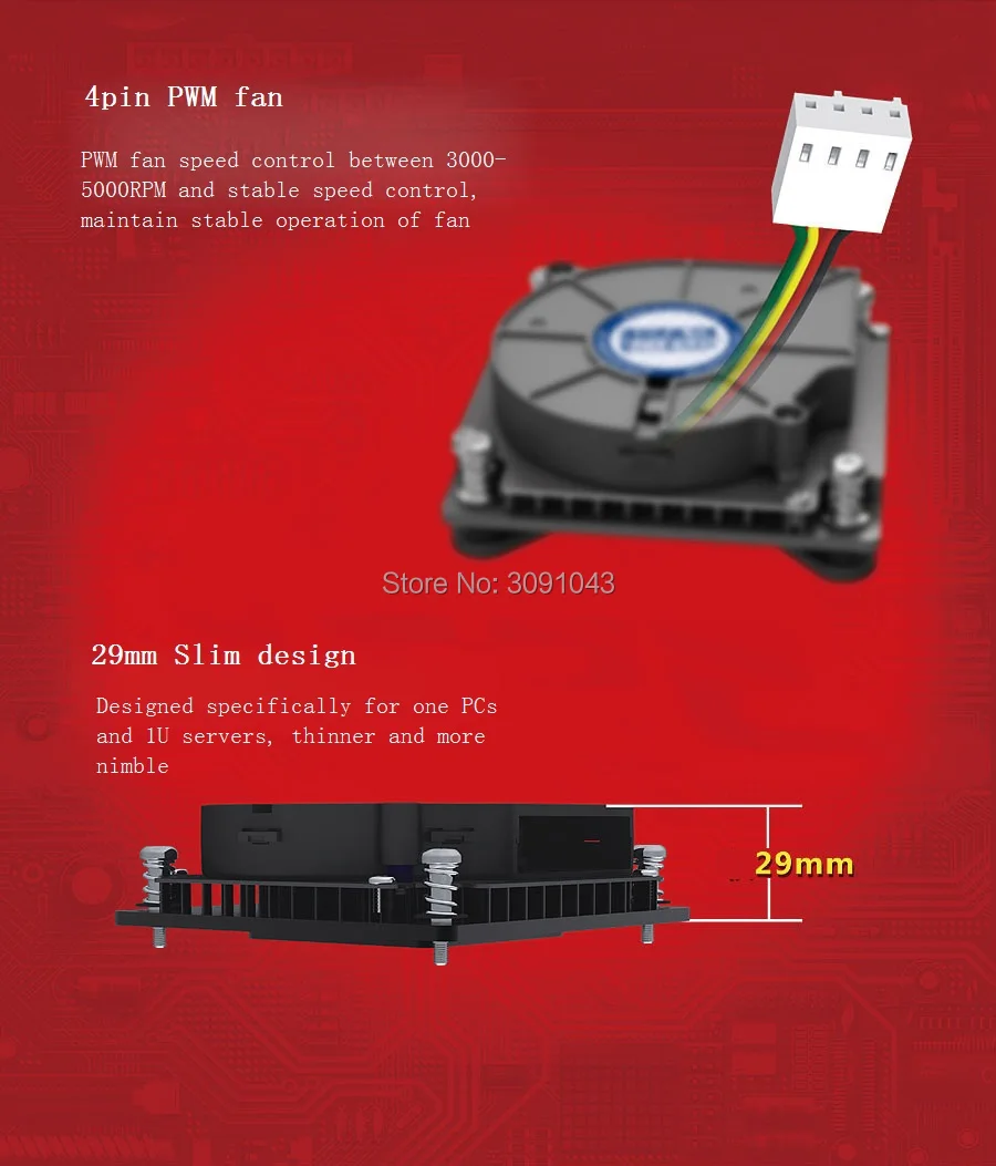 PcCooler C81H турбо вентилятор 4pin ШИМ для 1U сервер HTPC мини Чехол все-в-одном компьютер Intel 1150 1155 1156 процессор кулер вентилятор Радиатор