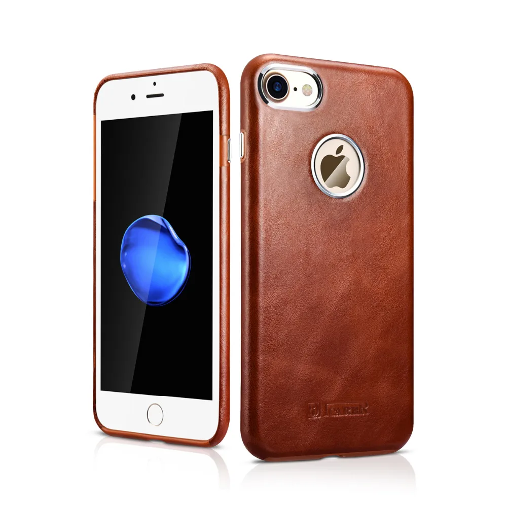 ICARER полноразмерный чехол накладка из натуральной кожи в стиле ретро с логотипом