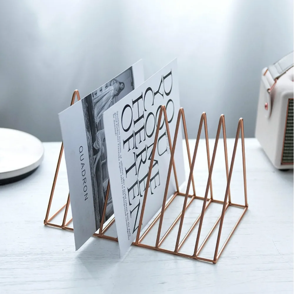 Креативная металлическая книжная полка 9 сетка для хранения журналов Настольный