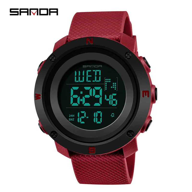 SANDA женские спортивные часы цифровые светодиодные водонепроницаемые модные