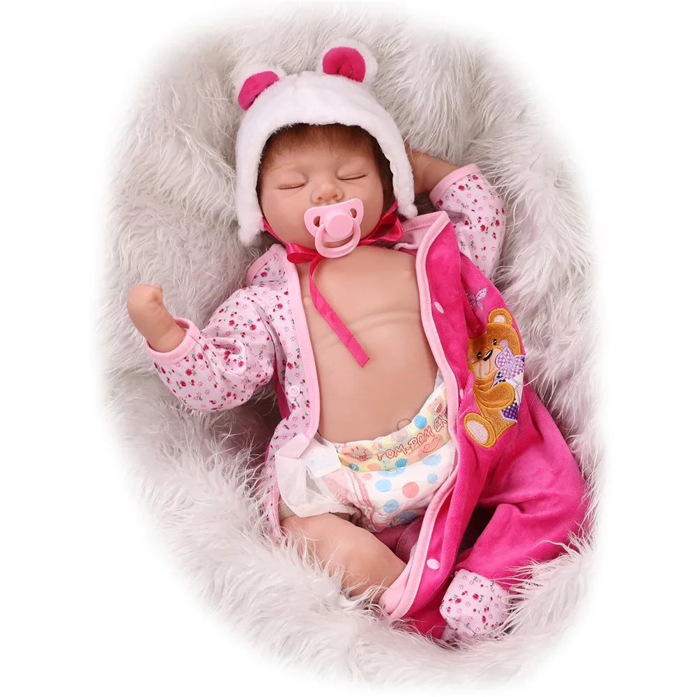 Bebes reborn silicone baby dolls 22 &quot55 см настоящая кукла для новорожденных с виниловым животом