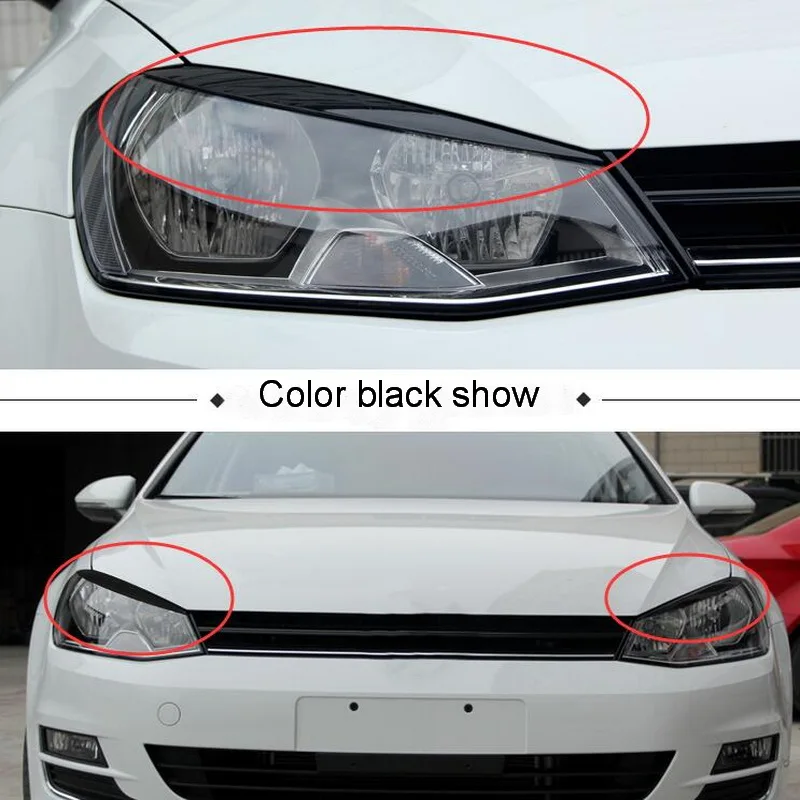 Tonlinker, чехол, наклейка для VW NEW GOLF MK7, автомобильный Стайлинг, 2 шт., АБС ХРОМ, передняя фара, бровь, яркая наклейка, аксессуары