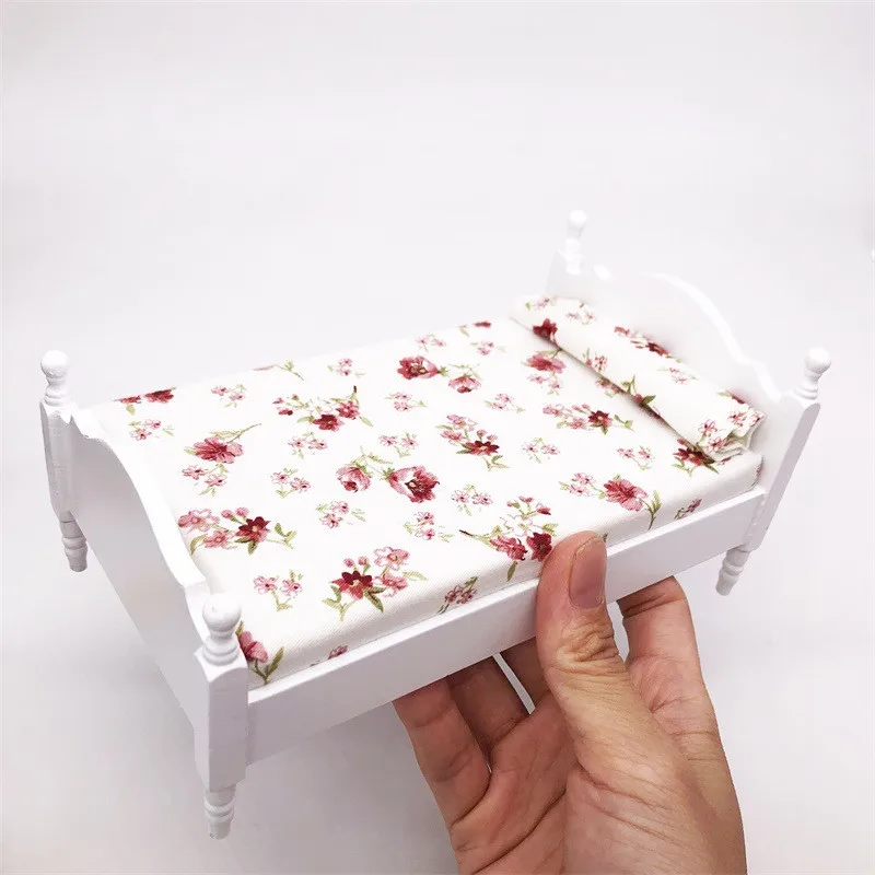 1:12 Кукольный домик миниатюрная мебель кровать спальня куклы мини Цветочная